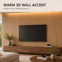 Panneau mural 3D en tambour cannelé, flexible, en MDF, imitation bois, pour décoration murale intérieure