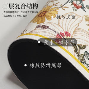 Tapete para fregadero de cocina con diseño floral, rectangular, antideslizante, a prueba de humedad, de secado rápido, para la zona del grifo de la encimera de la cocina - Product Image 5