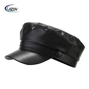 قبعة كحلي جلدية عالية الجودة ، قبعة مثمنة من الأعلى مسطحة ، قبعة رسام فنية عتيقة ، قبعة بسيطة للصبيان - Product Image 5