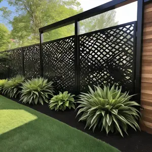 Alüminyum siyah gizlilik çit hayır yatay slat alüminyum çit panelleri kazmak