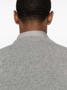 Suéter informal con logotipo personalizado, suéter de punto con patrón Jacquard, suéter de manga larga con cuello redondo para hombre - Product Image 4