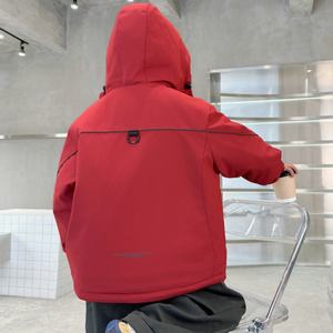 Manteau d'automne-hiver pour garçons, nouvelle collection 2025, veste coupe-vent élégante pour enfants, doublée de polaire, à capuche, veste tendance, 100% polyester - Product Image 4