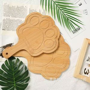 Bamboo Paw <b>Shape</b> Baking Board Solid Wood <b>Pizza</b> Plate For Family Use - Product Image 4