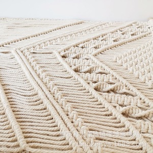 Tenture murale en macramé Tissé Boho <span class=keywords><strong>Chic</strong></span> Décoration murale Couleur Beige Naturel Boho Macramé Tenture murale Bohème Tapisserie - Product Image 6