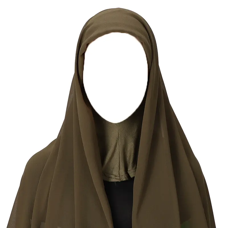 Solider Chiffon Hijab Schals und Untermantel-Set langer Schal weiche Wickel-Schals muslimischer Innenausschnitt-Hijab Kappe mit vollhalsabdeckung Schal
