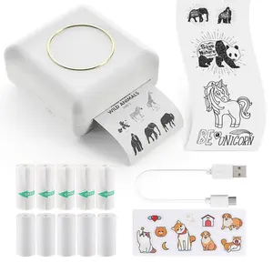 Mini Printer Bon Foto Draagbare Inkless Pocket Bt Fotoprinter Voor Iphone Thermische Sticker Maker Machine Label Printer