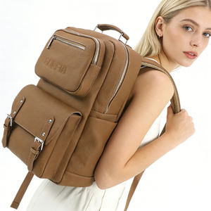 Mochila de Cuero PU Personalizada, Mochila para Portátil, Mochila de Negocios, Mochila de Viaje con Múltiples Bolsillos, Proveedor, Fábrica OEM - Product Image 1