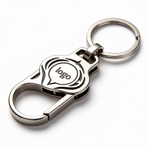 Custom Logo CNC & for Machined Laser Engraved Stainless Steel Carabiner Keychain Blank Metal Pendant Key Holder - Product Image 2