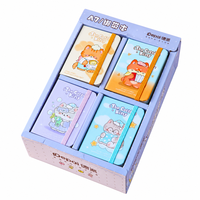 Cuaderno A7 con banda elástica Cotton Candy Kitty, rayado, 80 g/m², 80 hojas, cinta marcadora, 4 diseños, papelería Kawaii, venta al por mayor.