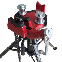 Étau d'établi manuel portable H404 robuste en acier avec trépied à chaîne, rouge, avec enclume, supportant une charge de 1/8 "-6" et 400 kg
