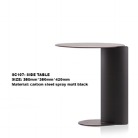 Table basse ronde minimaliste italienne en acier inoxydable, design scandinave, durable, noire, pour salon, mobilier de maison