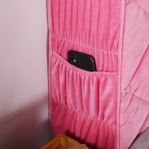 Rosa morbido ricamo trapuntato ispessito avvolgente completo intorno alla copertura della testa del <span class=keywords><strong>letto</strong></span> - Product Image 5