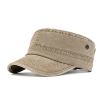 Gorra de patrulla para hombre lavada con parte superior plana vintage al por mayor, estampado de logotipo personalizado, estilo campo desgastado, algodón impermeable para uso comercial