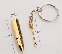 Yeni taşınabilir mermi kulak temizleme çubuğu kaşık anahtarlık Metal anahtarlık zanaat çift severler anahtarlık Unisex Trendy serin hediyeler anahtar dekorasyon