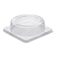 Boîte d'emballage ronde jetable en plastique PET transparent de 6 et 8 pouces pour mousse, pâtisserie, tranches, tiramisu et pâtisseries