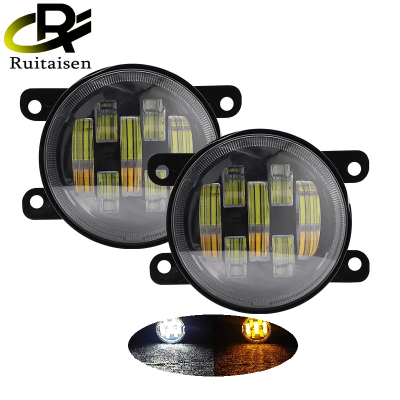 Phares antibrouillard à LED 4 pouces 70W pour pare-chocs avant Compatible avec Offroad pour Jeep Wrangler Accessoires Feux de conduite ronds