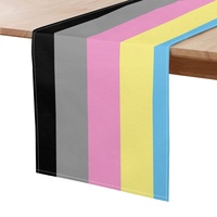 Chemin de table personnalisé en polyester à motif polygenre arc-en-ciel gay, idéal pour la décoration de dîners domestiques et les fêtes à thème