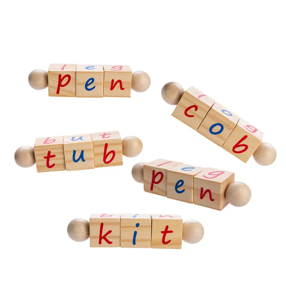 Blocs de lecture en bois portables pour enfants, jouet éducatif avec d'alphabet, pour conduite préscolaire, cadeau, garçons et filles