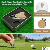 SY 24 Prix d'usine Vente en gros Marqueur de balle de golf amovible avec logo personnalisé en acier inoxydable, étanche, avec outil de réparation de divots