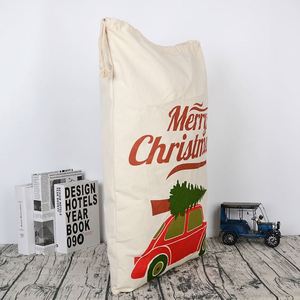 Sac de Noël en gros 2026, vente chaude, haute qualité, 100 % coton, personnalisé, avec cordon de serrage, sac du Père Noël, décoration de Noël - Product Image 3