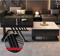 Table basse de luxe légère pour salon, moderne et simple, nouvelle table basse carrée en verre pour petit appartement