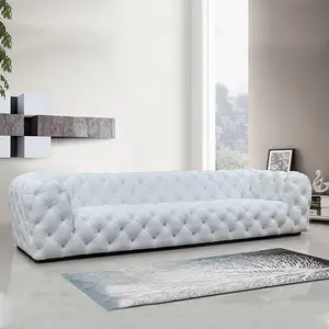 Groothandel Moderne Meubels Luxe Ontwerpen Couch Woonkamer Chesterfield Lederen Sofa Fluwelen Stof Sofa