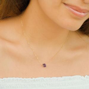 <strong>Boho</strong> February Birthstone Healing Crystal Jewelry,Amethyst Quartz Gemstone <strong>Necklace</strong> for Raw Stone Birthday Gift - Product Image 5