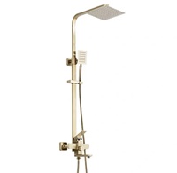 Ensemble complet de douche de salle de bains à effet de pluie carrée en acier inoxydable