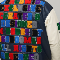 Veste de baseball en satin de haute qualité, fabricant de vestes bomber en cuir sur mesure pour hommes, broderie chenille, style universitaire, coupe ample.