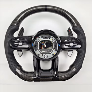 พวงมาลัยคาร์บอนไฟเบอร์สีดำพื้นเรียบ <span class=keywords><strong>AMG</strong></span> สำหรับ mercedess Benz สำหรับ W212 W216 <span class=keywords><strong>W202</strong></span> W205 - Product Image 1