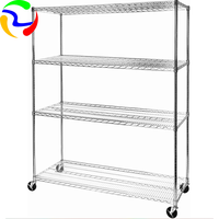 Étagère en fil métallique en acier inoxydable 6 couches chromées de haute qualité promotionnelle étagère en métal réglable pour équipement de cuisine