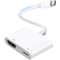 Adaptor HDTV USB C ke pabrik konektor layar sinkronisasi 4K adaptor AV Digital Tipe C untuk Monitor proyektor IP15 hingga HDTV