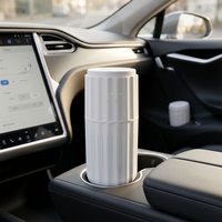 Diffuseur d'huiles essentielles pour voiture, blanc, mini, portable, sans eau, brume nano, porte-gobelet, désodorisant pour l'intérieur de la voiture, aromathérapie