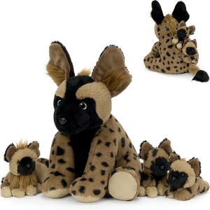 Juguete de Peluche de Hiena Familiar 4 en 1 Más Vendido, Juego de Animales de Peluche para Recuerdo de Zoológico, Compañero de Picnic, Desarrollo Sensorial - Product Image 1