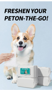 Lingettes jetables sans rinçage <span class=keywords><strong>pour</strong></span> animaux de compagnie, 80 lingettes, <span class=keywords><strong>pour</strong></span> chiens et chats, nettoyage doux et désodorisant, fournitures de toilettage - Product Image 5