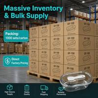 LFGB goedgekeurde wegwerp ovale transparante PET blisterverpakking met vaste lepeldop, voor één portie, food grade, model GY-150, merk Shuangqile, voor fruitcrème