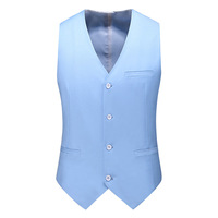Gilet unisexe à col en V et fermeture à boutons Vêtements de travail Gilet uniforme de serveur de restaurant pour barman