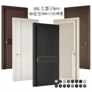 Puertas de Dormitorio Europeas de Alto Estándar, Diseños Modernos de Puertas Individuales de Madera, Puerta de Madera Semisólida - Product Image 4