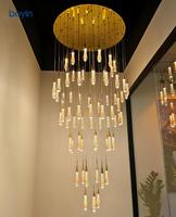 Lustre long moderne en cristal de luxe français, forme goutte d'eau, pour escalier, villa, plafond haut, salon, hôtel, salle à manger, chambre à coucher