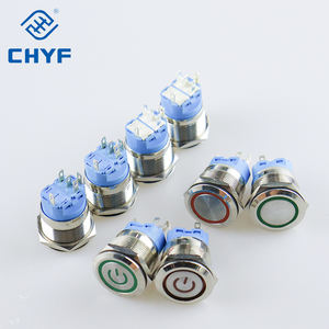 CCC CE 16/19/22/25mm 버튼 스위치 12V 24V 110V ON OFF 주도 스테인레스 스틸 황동 순간 래칭 금속 푸시 버튼 스위치 - Product Image 6