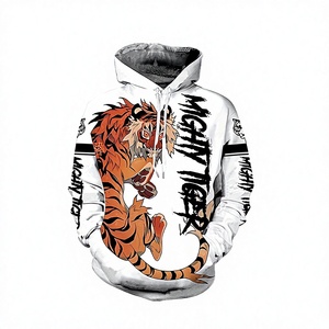 Ensemble jogging pour homme avec sweat-shirt à capuche imprimé tigre blanc, sweat-shirt tricoté, survêtement décontracté, streetwear - Product Image 4