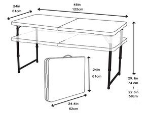 Mesa plegable de plástico para portátil, alta resistencia, altura ajustable, para fiesta de niños, 122cm - Product Image 3