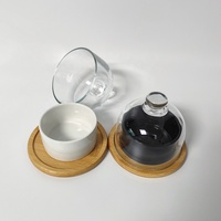 Plat à fromage en verre transparent sans BPA avec cloche en verre pour la conservation des aliments et le rangement sur comptoir