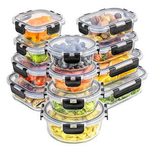 Contenitore speciale per pranzo Bento Box in vetro per impiegati a strisce verticali forno a microonde accessorio per la conservazione della cucina - Product Image 1