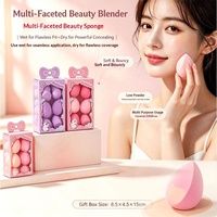 Éponge de maquillage double usage (humide/sèche) en forme de gourde, ultra-douce, non absorbante, pour application angulaire, coffret cadeau