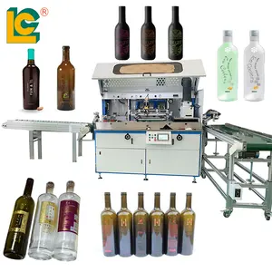 LC Brand Full Servo Automatic Bottle UV Serigraphy Printer for Glass wine Bottle Printing with auto feeding and unloading