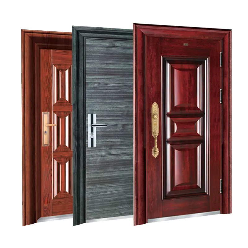 उच्च गुणवत्ता सजावटी धातु कस्टम स्टील सुरक्षा द्वार फ़ोशान प्रवेश द्वार स्टील सामने का दरवाज़ा घर के लिए स्टील सुरक्षा दरवाज़ा