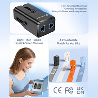 Adaptateur de voyage miniature Wontravel 2500W avec prise US, EU et Inde, chargeur de voyage pour l'Inde