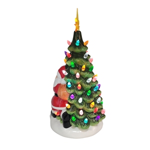 China de fábrica de alta calidad de único artificial cerámica verde iluminado Mesa iluminado árbol de Navidad decoración del hogar - Product Image 4