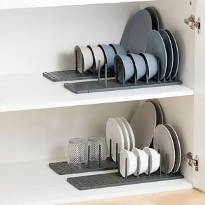 Organisateur de cuisine multifonctionnel en <span class=keywords><strong>plastique</strong></span>, best-seller transfrontalier, pour assiettes, tasses, couvercles de poêles et rangement de <span class=keywords><strong>tiroirs</strong></span> - Product Image 3